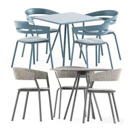 Zebra Square table Ria Dining armchair by Fast